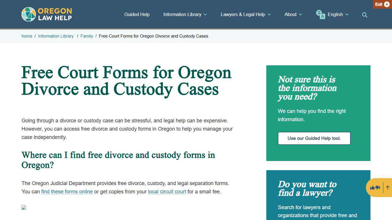 Free Court Forms for Oregon Divorce and Custody Cases Oregon Law Help